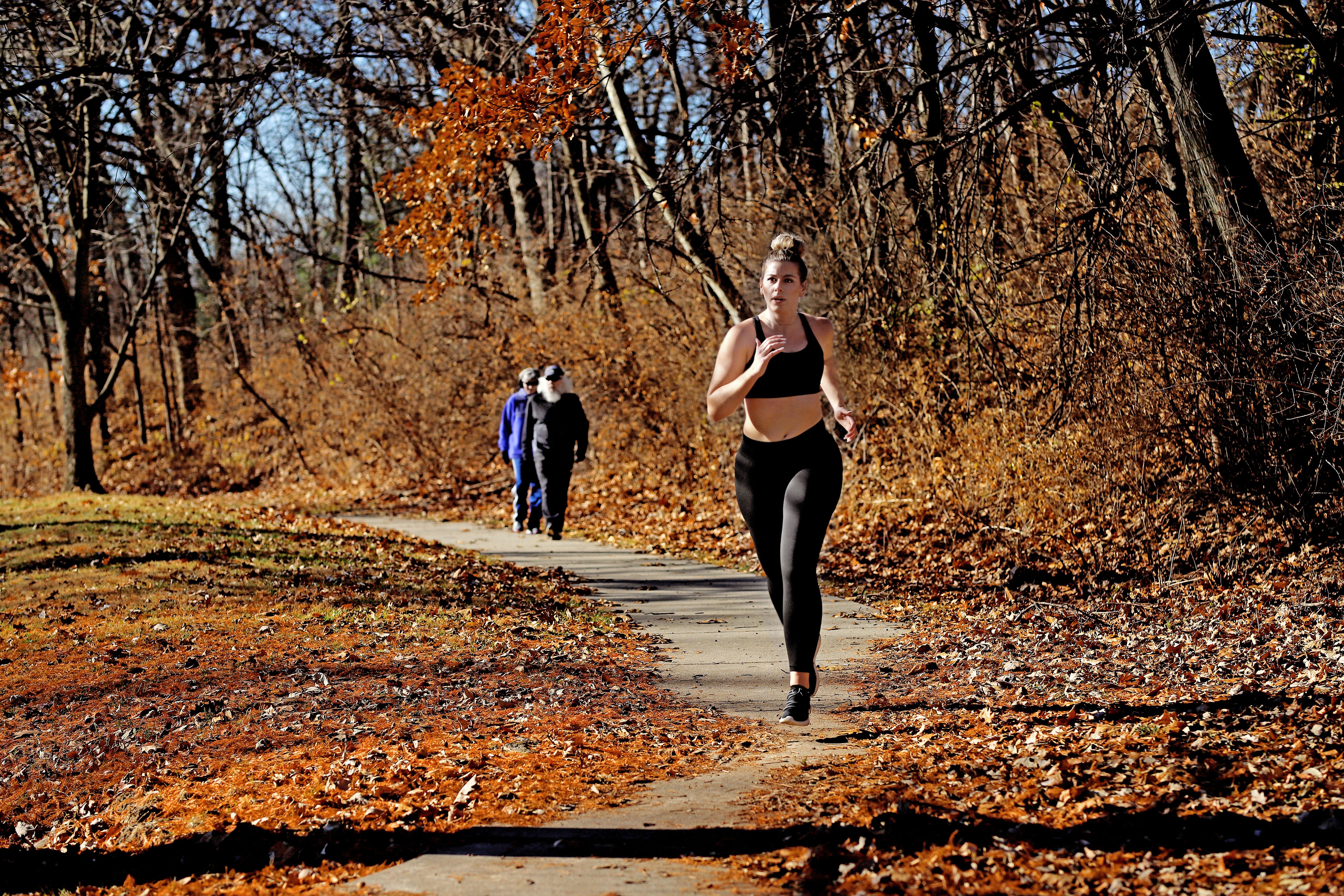 Girl running on the trails