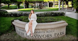 Girl posing in Cancer Survivors Park