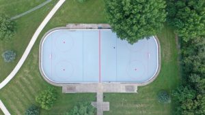 Holmes Park Rink Repairs Aerial View