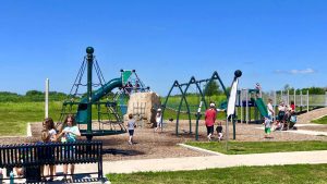 Kids playing on park playground