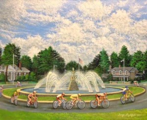 bikers fountain
