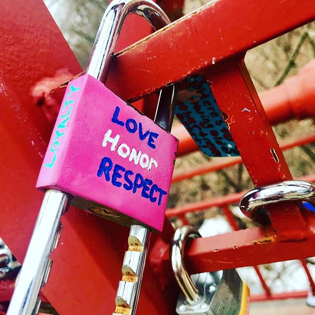 {Countdown to Valentine’s Day:14 Days of Love Locks} DAY 9:#KCParks is featuring unique locks from the Old Red Bridge in Minor Park each day through Valentine’s Day. #RedBridgeLoveLocks #LoveLocks #ValentinesDay2018 #LoveKC #LoveHonorRespect