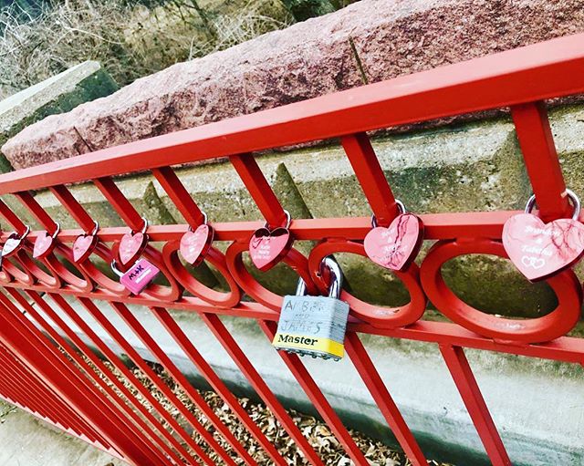 {Countdown to #ValentinesDay:14 Days of Love Locks} DAY 14: Happy Valentine's Day! #KCParks is featuring unique locks from the Old Red Bridge in Minor Park each day through Valentine's Day. #RedBridgeLoveLocks #LoveLocks #ValentinesDay2018 #LoveKC #RowOfHearts #EightHearts #LoveKC