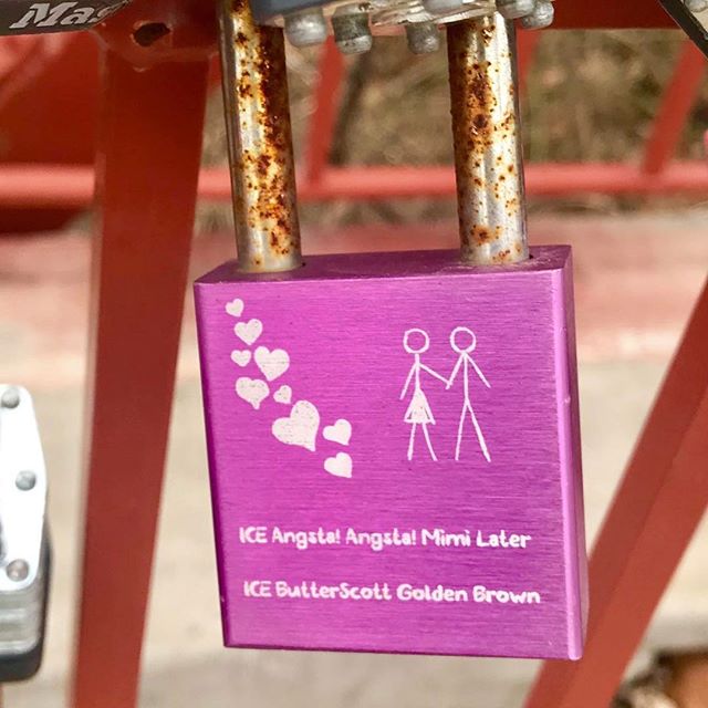 {Countdown to Valentine’s Day:14 Days of Love Locks} DAY 2: #KCParks is featuring unique locks from the Old Red Bridge in Minor Park each day through Valentine’s Day. #RedBridgeLoveLocks #LoveLocks #ValentinesDay2018 #LoveKC ️