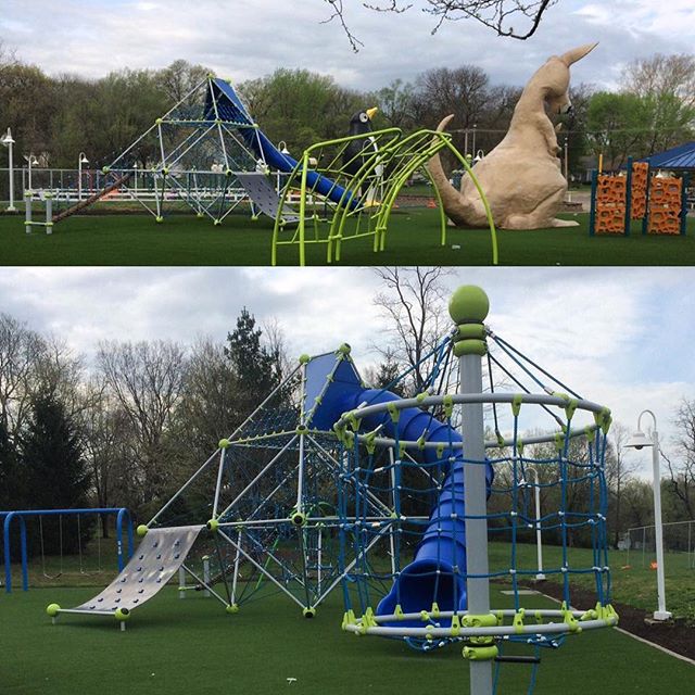 Construction is complete in Penguin Park and the new and improved playground is open for play just in time for summer! #MemorialDayWeekend #ThreeDayWeekend #KCParks #WhereKCPlays