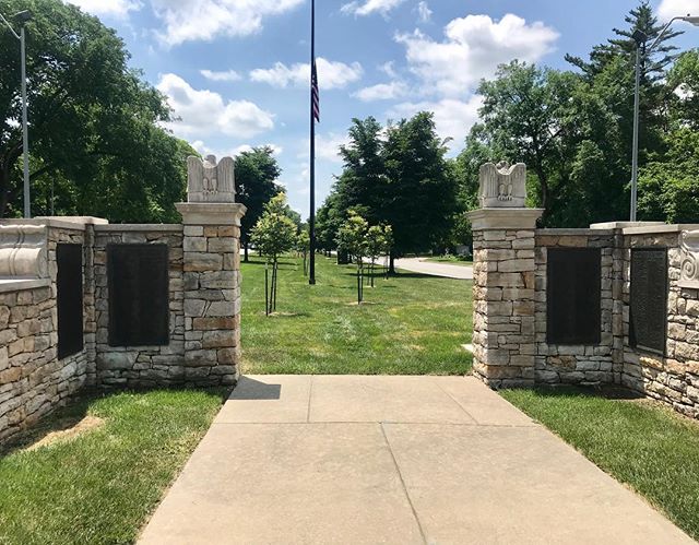 Our #WhatsThatWednesday image is of an eagle on the newly restored Meyer Circle Gateway & Memorial Avenue Of Trees on Ward Parkway. Description:The Avenue of Trees, planted from Meyer Boulevard to 75th Street, once represented elms as living memorials to the 440 sons and one daughter of Kansas City, Missouri who died in World War I. The Gateway entrance, an architectural feature of stone wall and pillars, consists of four bronze memorial tablets identifying the war dead. Just south of the Gateway is a flagpole marked “Kansas City Chapter, Daughters of the American Revolution to honor K.C. heroes, the World War 1914-1918, Dedicated Armistice Day, 1940.Inscription:Placed by the Kansas City Chapter Daughters of the American Revolution. The Kansas City Elizabeth Benton Chapter Daughters of the American Revolution and the Kansas City Chapter Sons of the Revolution Armistice Day 1930. #WTW #KCParks
