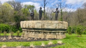 François Chouteau & Native American Heritage Fountain Statues
