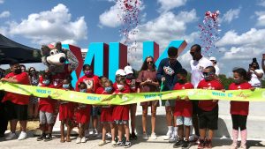 Chiefs MVP Mahomes Cuts Ribbon for Newest KC Parks Playground