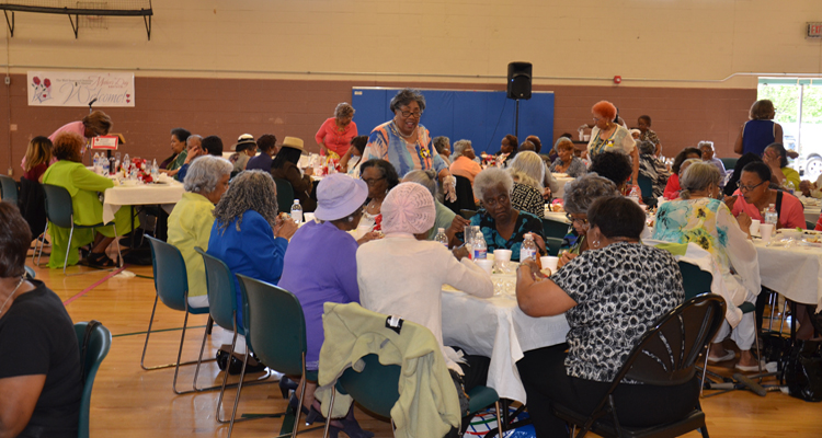 Brush Creek Community Center large lunch gathering