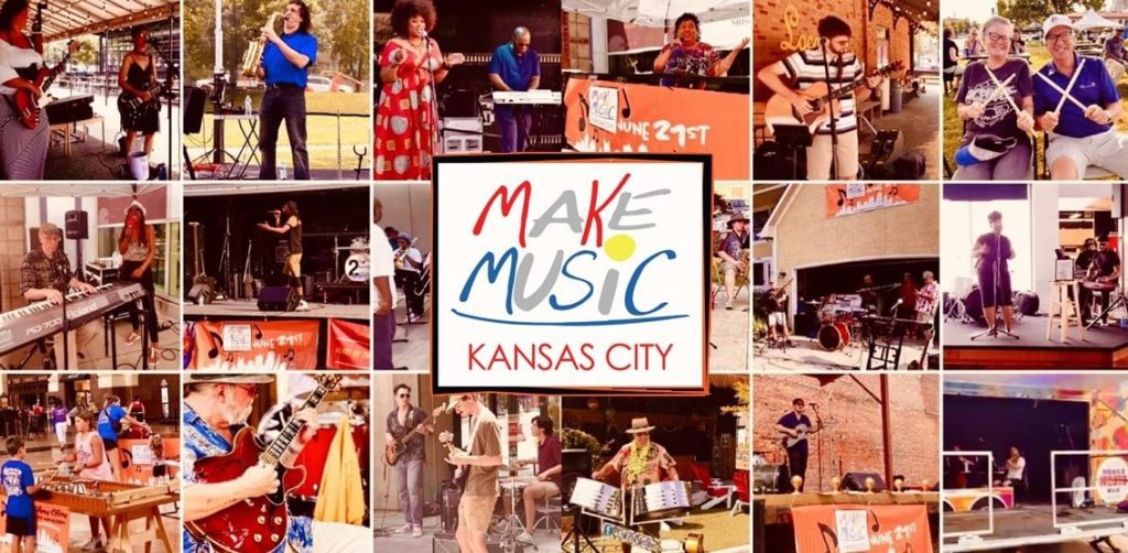 The logo and banner for Make Music KC.